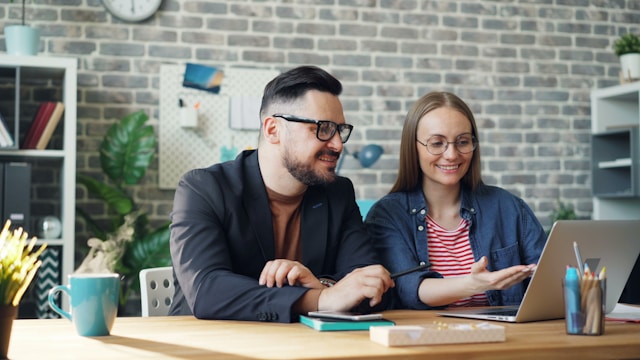 two people in the office